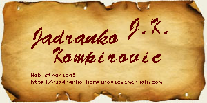 Jadranko Kompirović vizit kartica